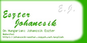 eszter johancsik business card